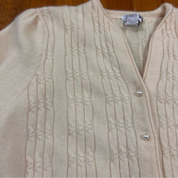 Vintage Adele Joyce Lambswool Angora Beaded Cardigan - Picture 3 of 7